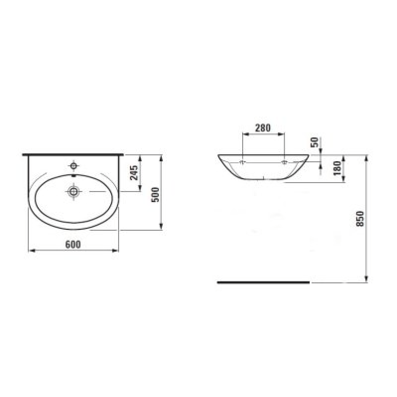 Basin 60cm - Gallery Series - 1017.2 - Waiheke Bathrooms