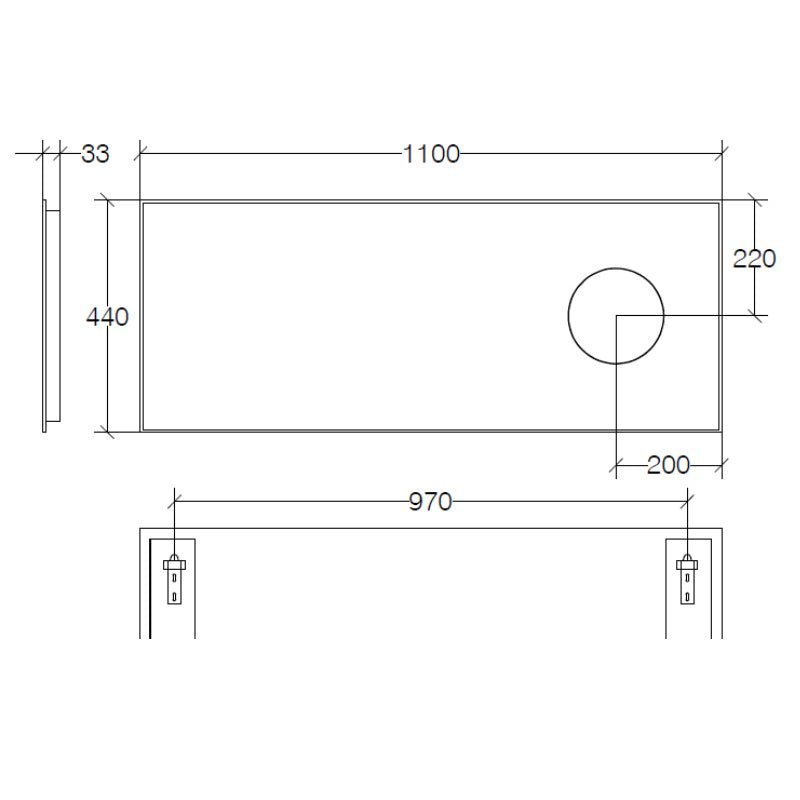 Bathroom Mirror with Magnifying Insert, 44x110cm - Speci Series - 5667.29 - Waiheke Bathrooms