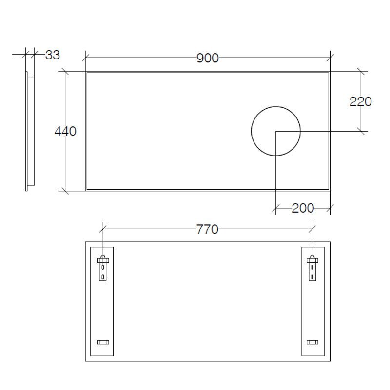 Bathroom Mirror with Magnifying Insert, 44x90cm - Speci Series - 5666.29 - Waiheke Bathrooms