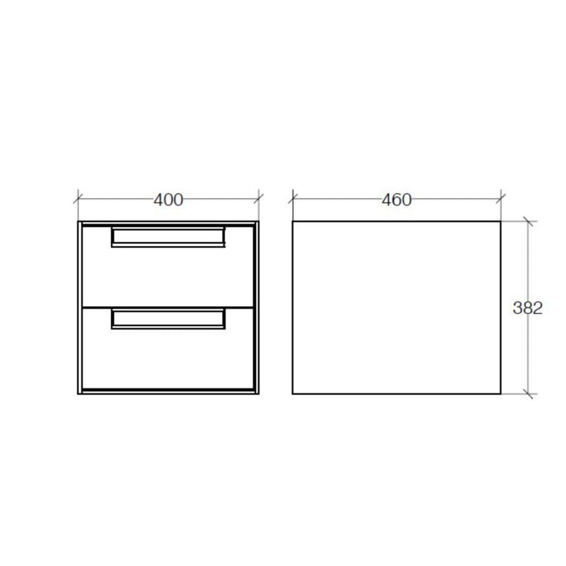 Bathroom Wall Unit, Natural Wood & Chrome, 2 Drawers - 81122.03 - Waiheke Bathrooms