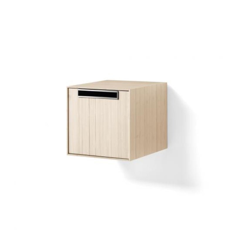 Bathroom Wall Unit, Whitened Wood &amp; Chrome, 1 Drawer - 81121.09 - Waiheke Bathrooms