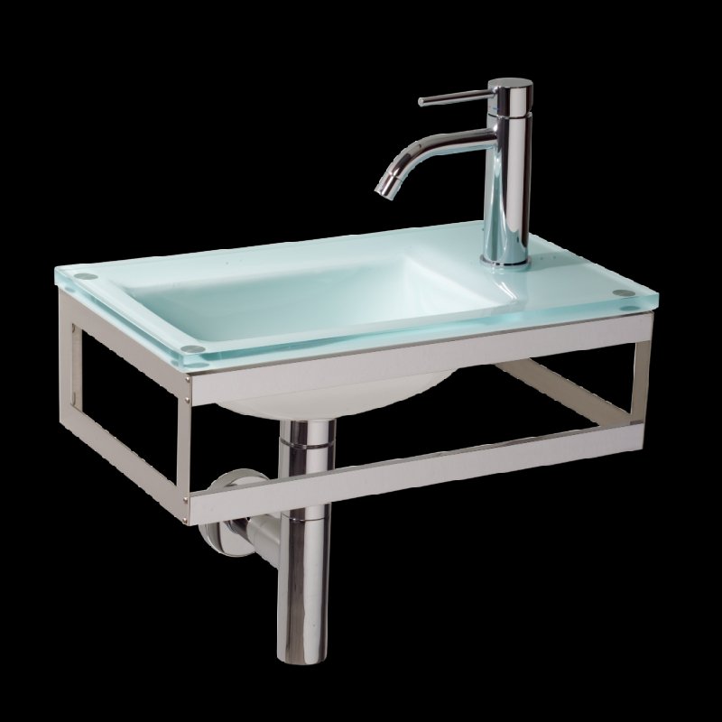 Compact Glass Basin 45cm, Green Ice - 665811.29.89 - Waiheke Bathrooms