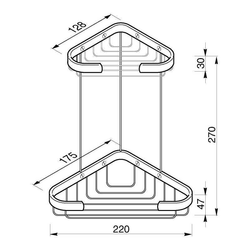 Double Corner Shower Basket - Hotel Series - 184 - Waiheke Bathrooms