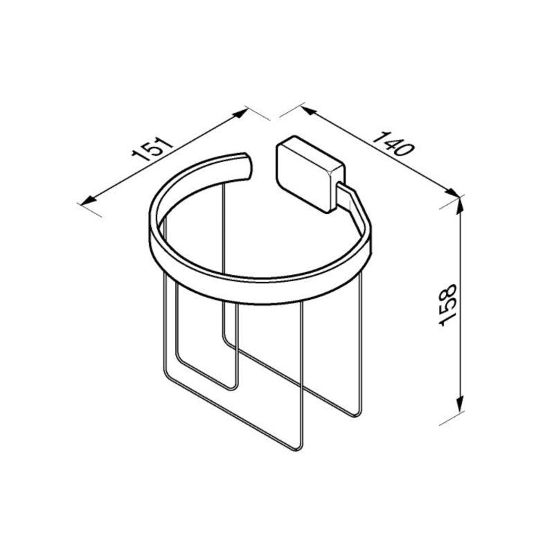 Double Spare Toilet Roll holder - Bloq series - 7018 - Waiheke Bathrooms