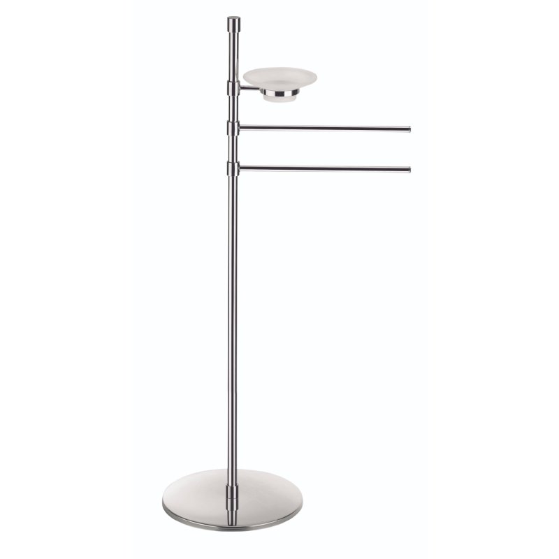 Double Towel &amp; Soap Holder Stand - Floor - Li5121 - Waiheke Bathrooms