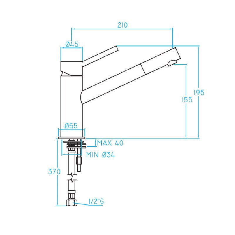 Extended Basin Mixer - Linea Series - 5403 - Waiheke Bathrooms