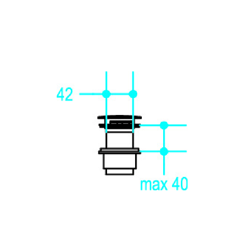 Freeflow Waste 32mm, Without Overflow, Depth 40mm - 53972 - Waiheke Bathrooms