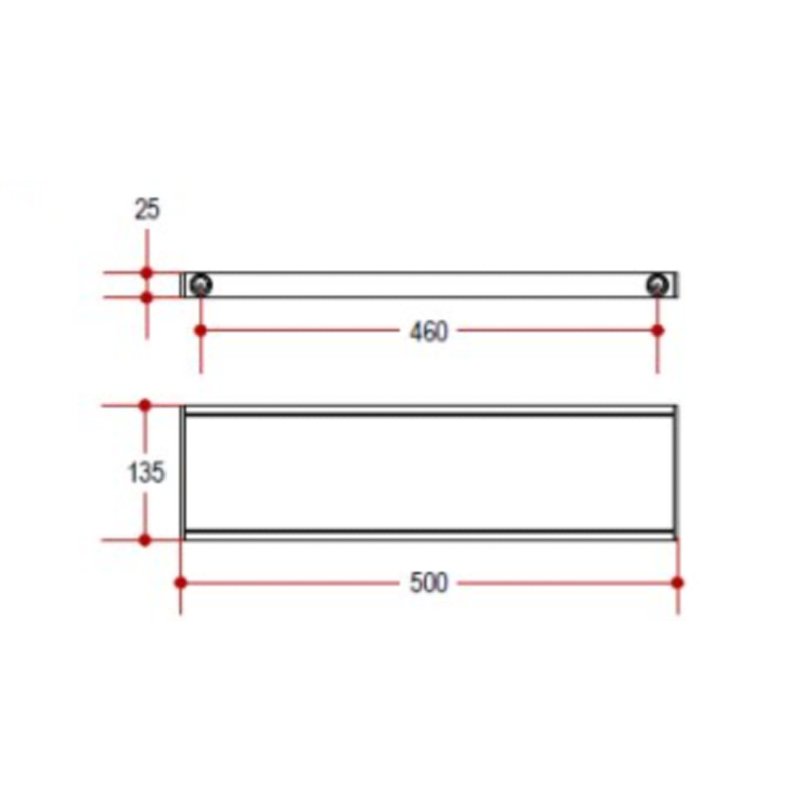 Glass Shelf 50cm - Skuara Series - 52835 - Waiheke Bathrooms