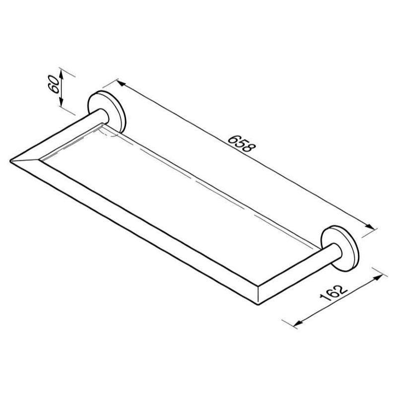 Glass Shelf 60cm - Circles Series - 6001 - Waiheke Bathrooms