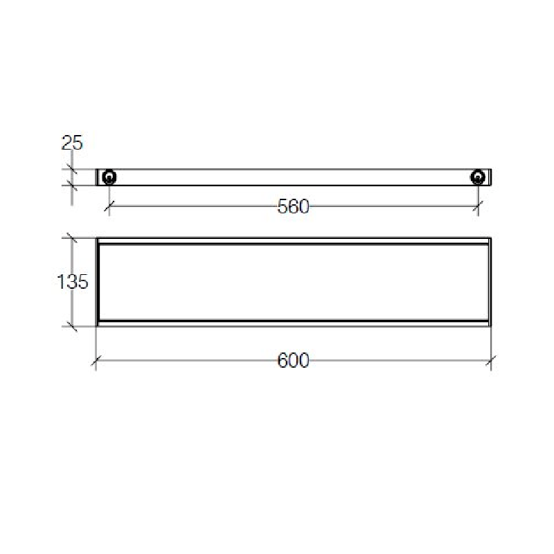 Glass Shelf 60cm - Skuara Series - 52836 - Waiheke Bathrooms