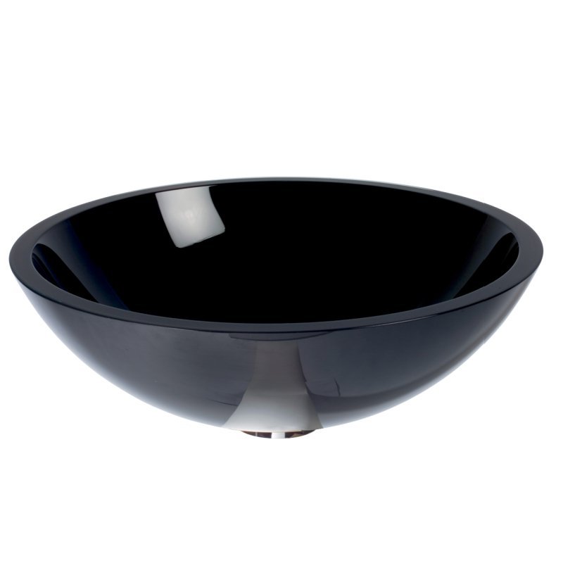 Glass Vessel Basin, Black, Ø 425mm - 53696.29.85 - Waiheke Bathrooms