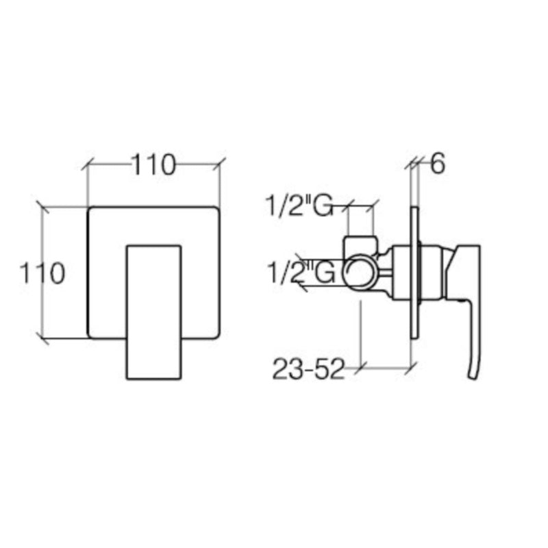 Inwall Shower Mixer - Crui Series - 54223 - Waiheke Bathrooms