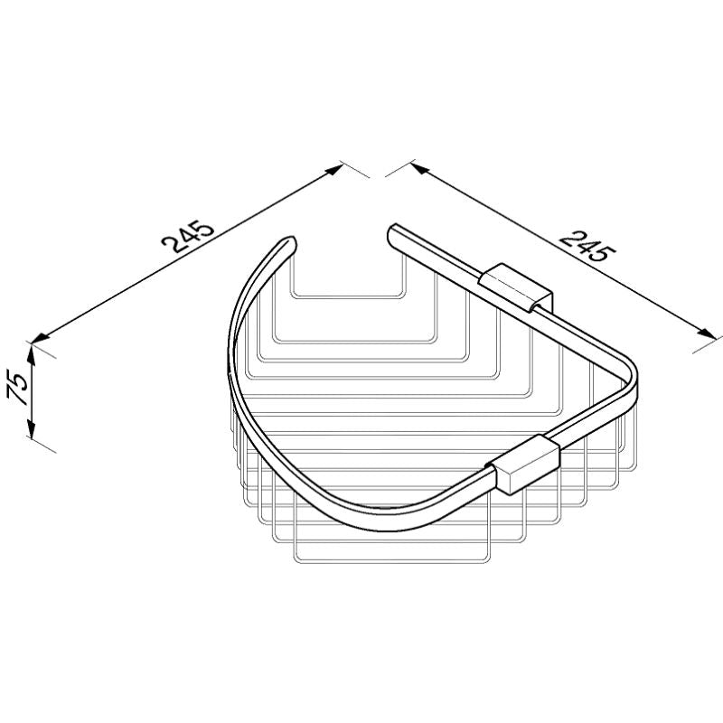 Large Corner Shower Basket - Wing Series - 2512 - Waiheke Bathrooms