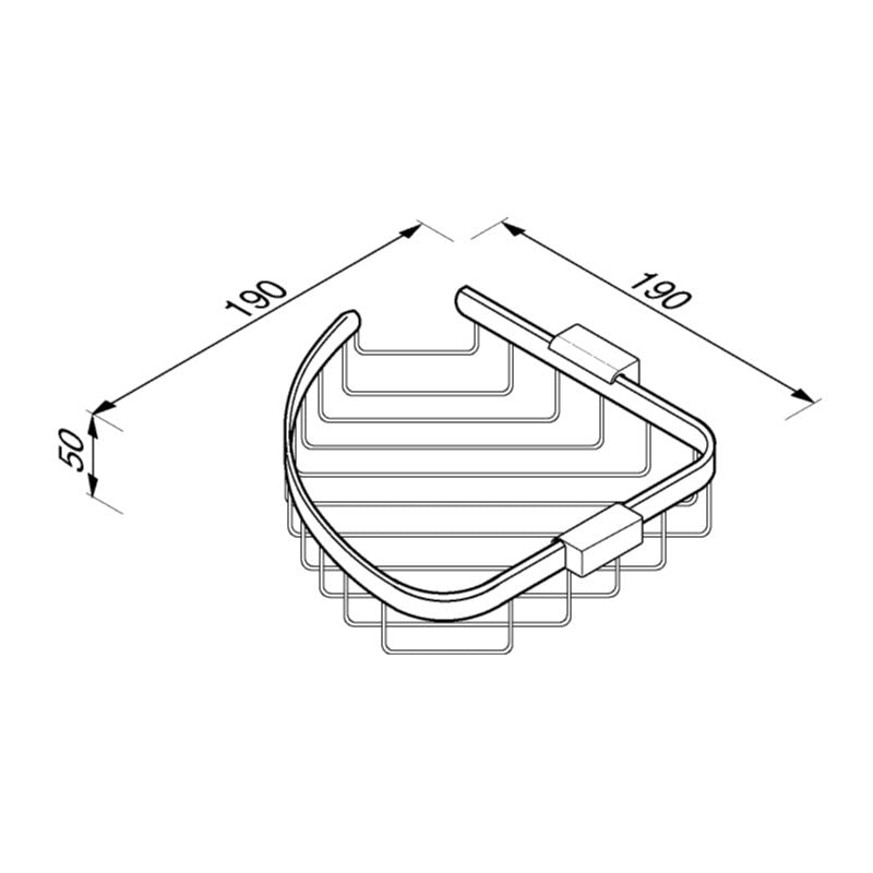 Medium Corner Shower Basket - Wing Series - 2511 - Waiheke Bathrooms