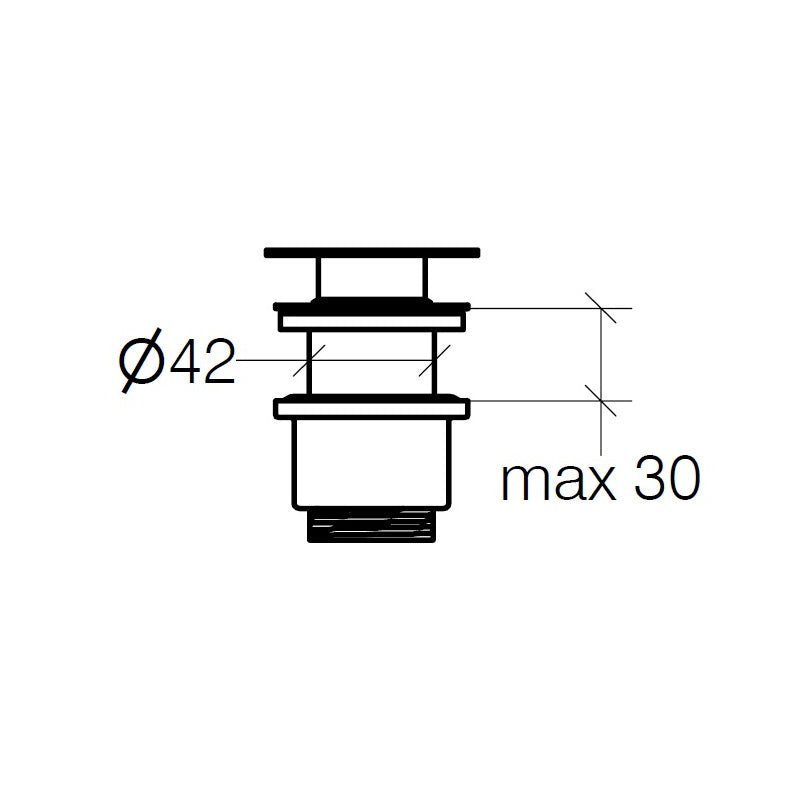 Pop Up Waste 32mm, Without Overflow, depth 30mm - 53993 - Waiheke Bathrooms