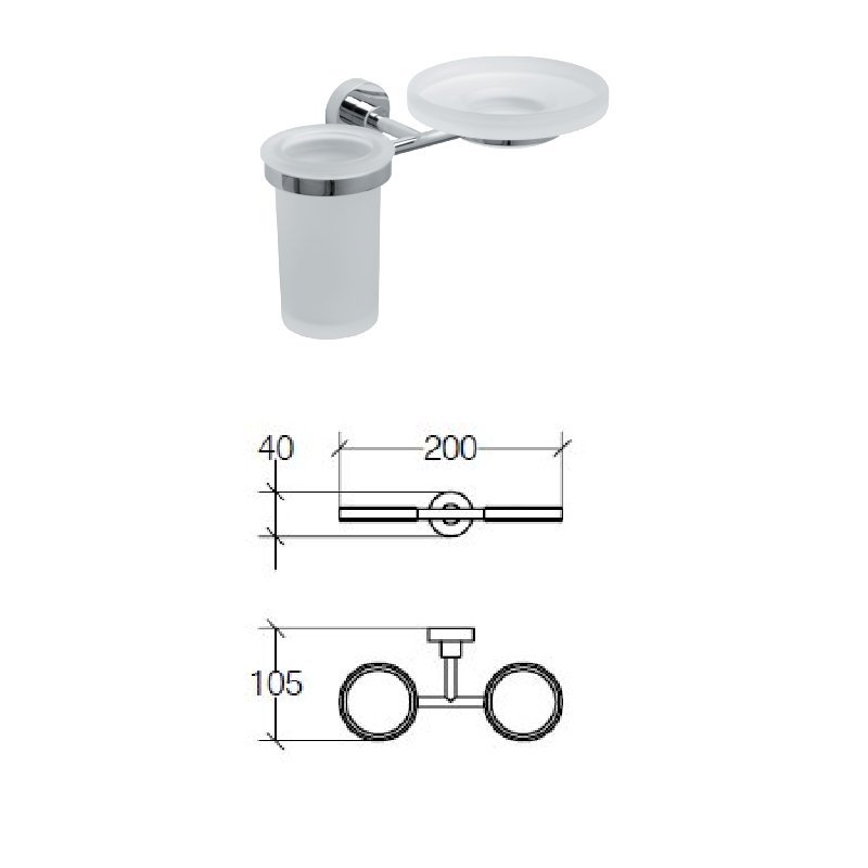 Satin Glass Tumbler and Soap Holder - Baketo Series - 52012 - 55003 - 55004 - Waiheke Bathrooms