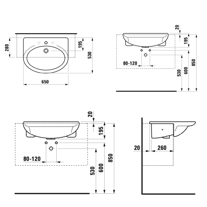 Sem - Recessed Basin 60cm - Gallery Series - 1317.4 - Waiheke Bathrooms