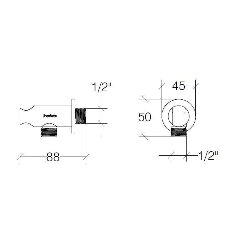 Shower Elbow & Support Combination, 1/2inch - 54198 - Waiheke Bathrooms