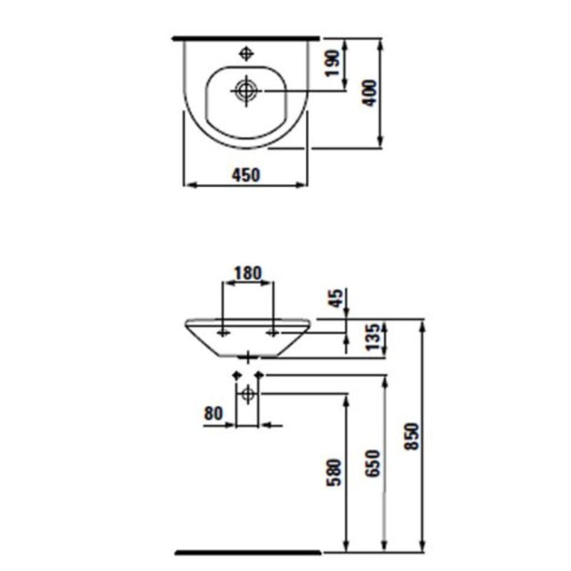 Small Basin & Shroud 45cm - Living Series - 1543.1 - 1943.5 - Waiheke Bathrooms