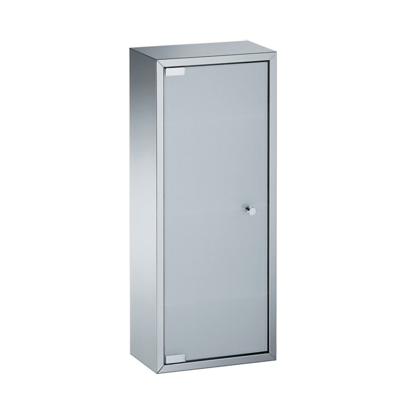 Stainless Steel Bathroom Cabinet, Glass Door, 60x25cm - 51571.29.81 - Waiheke Bathrooms