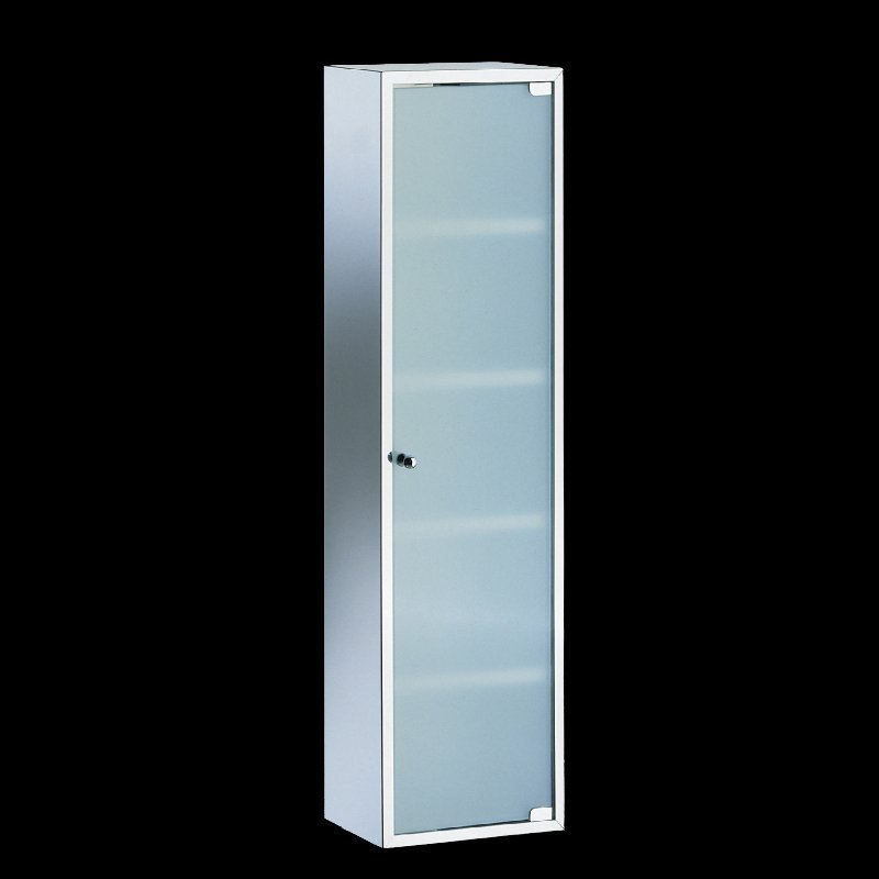 Stainless Steel Bathroom Cabinet, Glass Door, 90x25cm - 5173.29.81SatinDoor - Waiheke Bathrooms