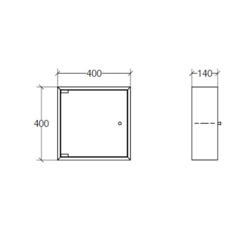 Stainless Steel Bathroom Cabinet, Mirror Door, 40x40cm - 51570.29.79 - Waiheke Bathrooms