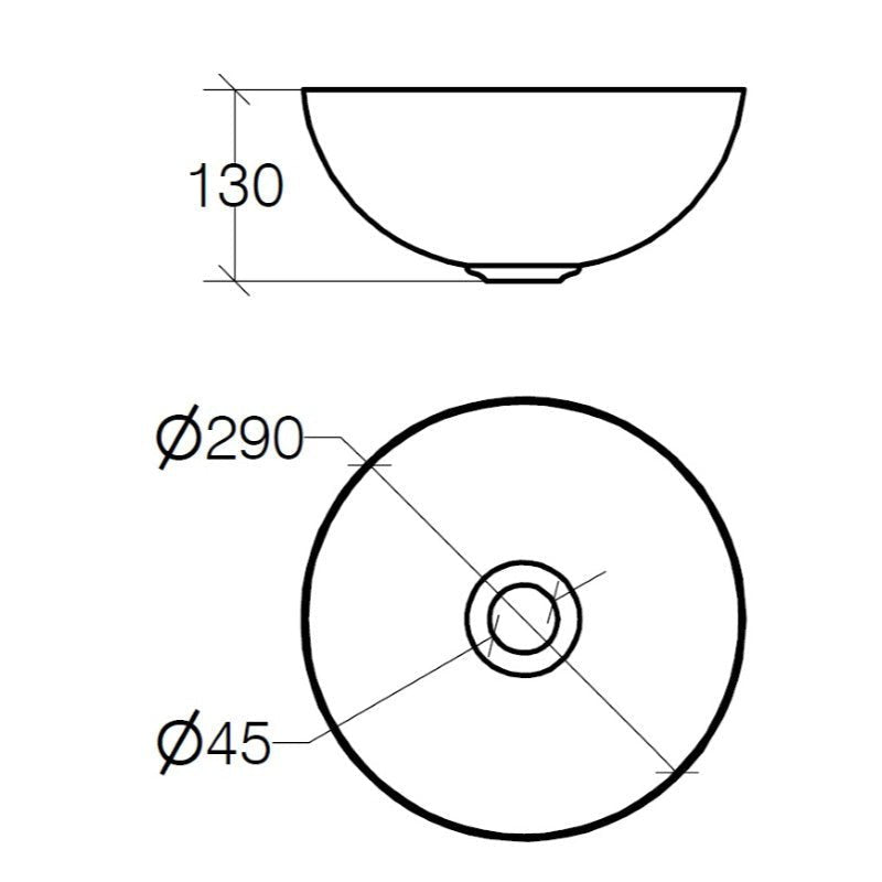 Stainless Steel Vessel Basin, Ø 290mm - 53596 - Waiheke Bathrooms