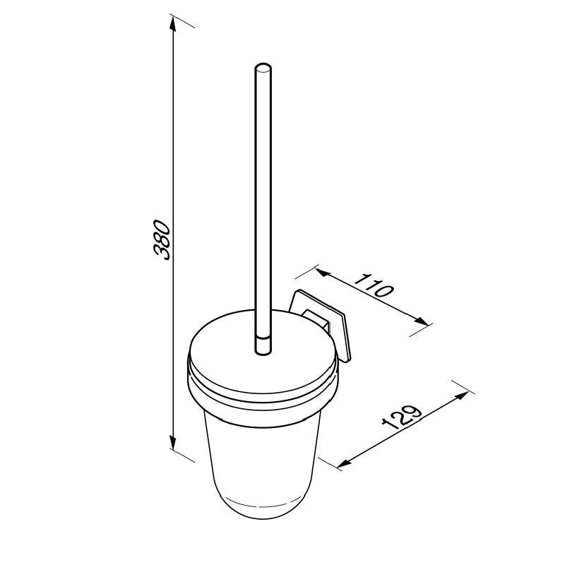 Toiletbrush Holder with Cover - Hotel Series - 5118 - Waiheke Bathrooms