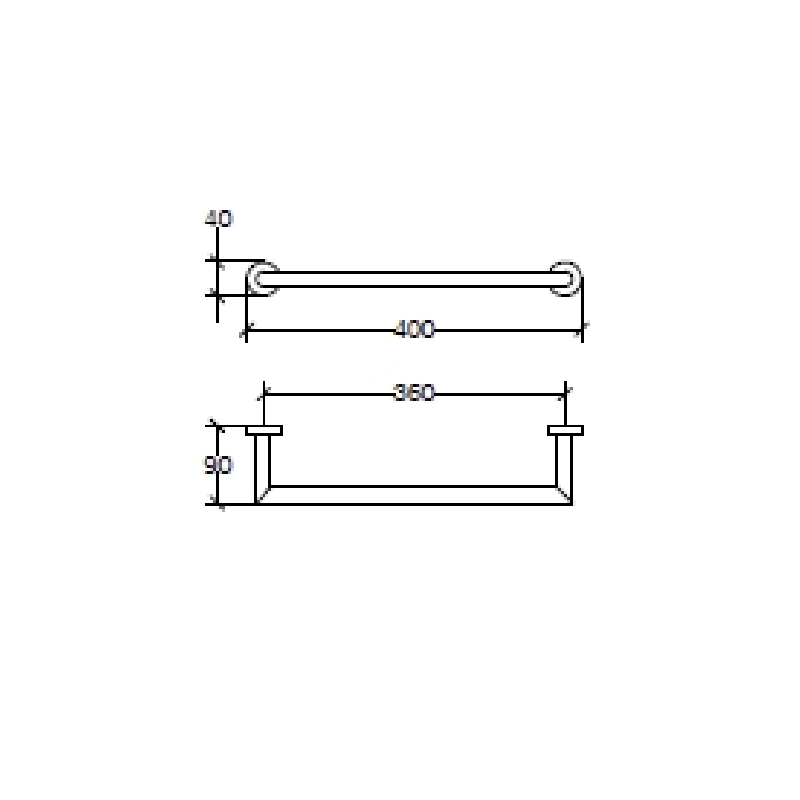 Towel Rail 40cm - Baketo Series - 5210 - Waiheke Bathrooms