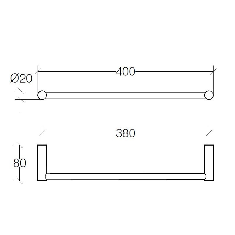 Towel Rail 40cm - Picola Series - 5260 - Waiheke Bathrooms