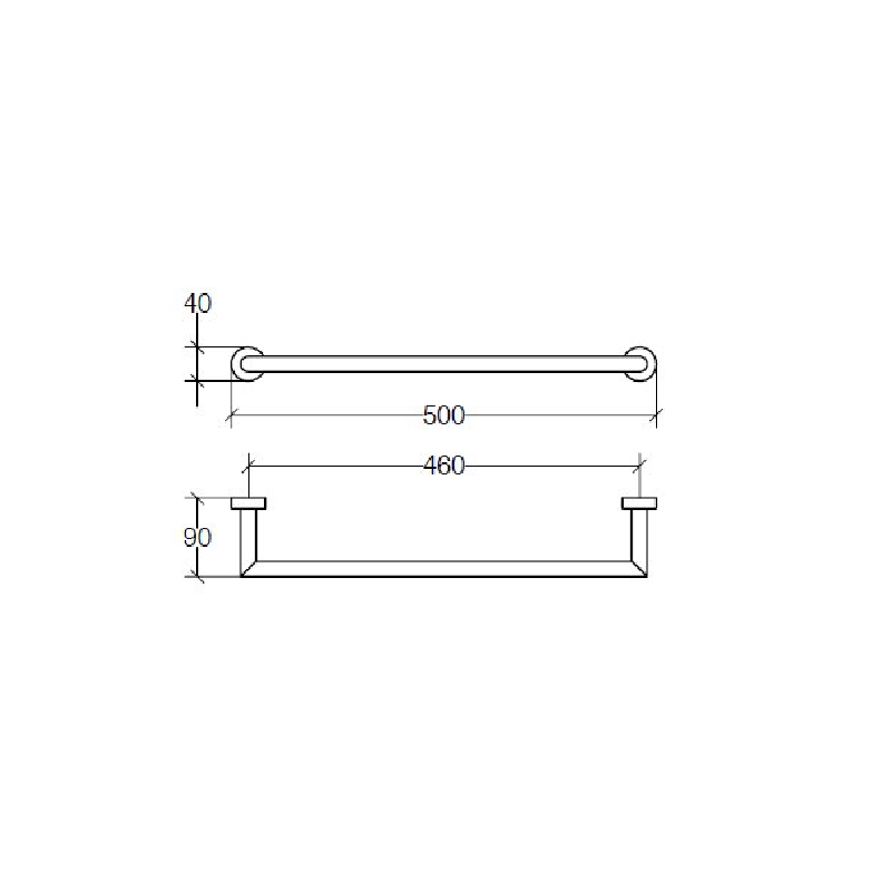 Towel Rail 50cm - Baketo Series - 5211 - Waiheke Bathrooms