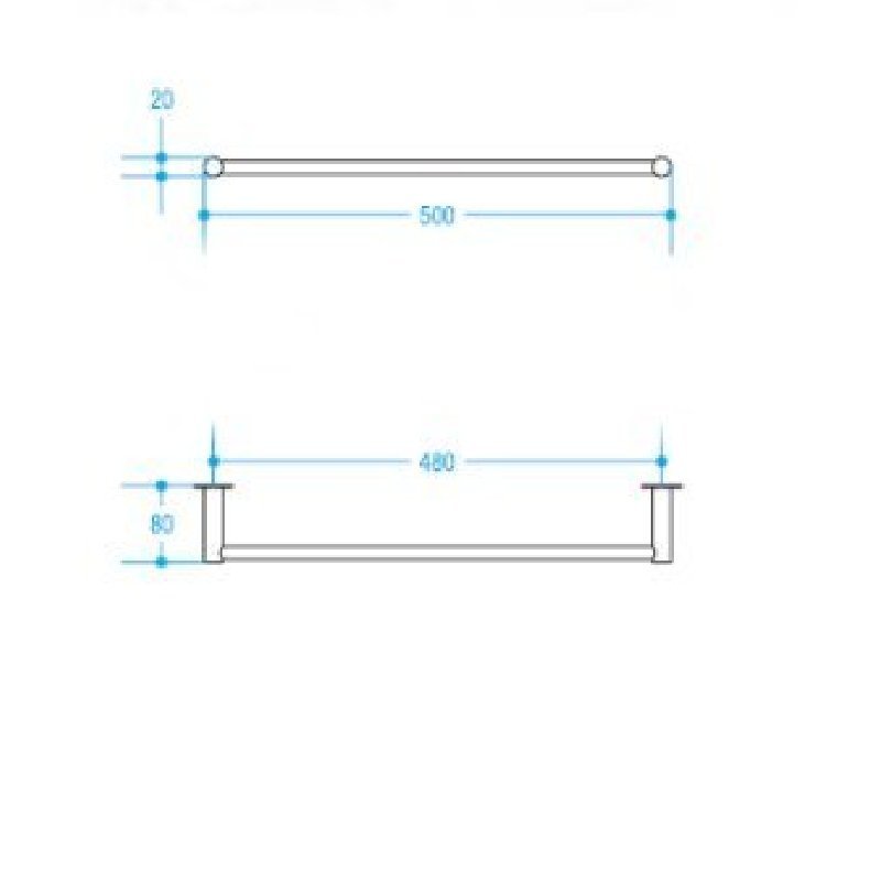 Towel Rail 50cm - Picola Series - 5261 - Waiheke Bathrooms