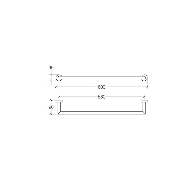 Towel Rail 60cm - Baketo Series - 5212 - Waiheke Bathrooms