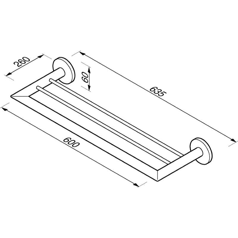 Towel Shelf 60cm - Circles Series - 6053 - Waiheke Bathrooms