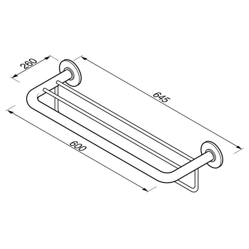 Towel Shelf with Rail - Hotel Series - 5352 - Waiheke Bathrooms