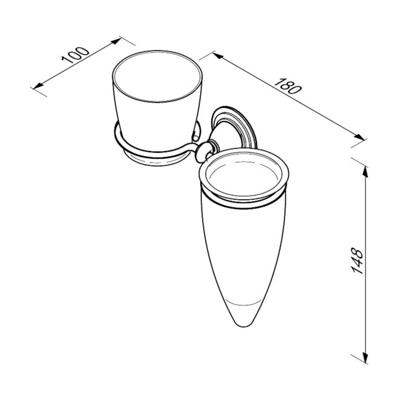 Tumbler + Toothbrush Holder - Villa Style - 9022 - Waiheke Bathrooms