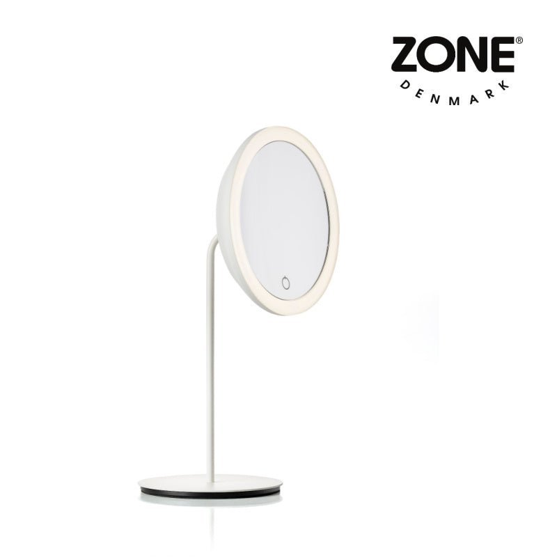 Zone Denmark LED Tabletop Mirror, 5x + Bonus Bath Towel - 10916+330490 - Waiheke Bathrooms