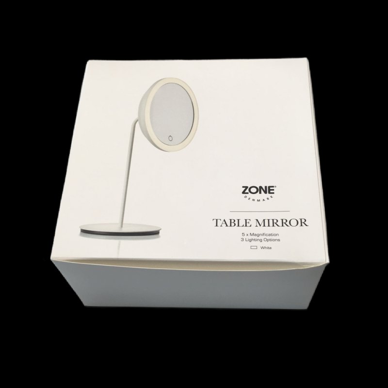 Zone Denmark LED Tabletop Mirror, 5x + Bonus Bath Towel - 10916+330490 - Waiheke Bathrooms